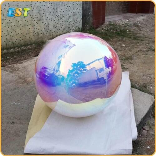Rainbow Mirror Ball Club Hotel Lobby Shopping Malls Ceremony Hanging Decoration Bright Color Reflective Advertising Display Ball