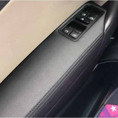 Sedan For VW Volkswagen Polo 2011 2012 2013 2014 2015 2016 Microfiber Leather Door Handle Armrest Cover Car accessories interior