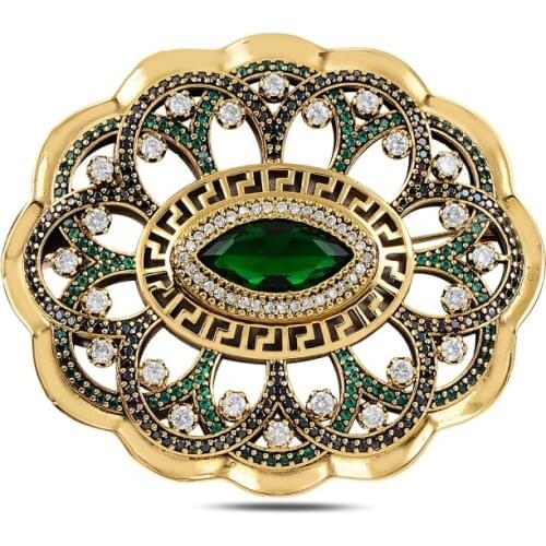 Silverlina Silver Zircon Stone Authentic Brooch