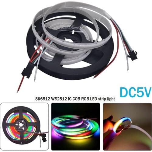SK6812 WS2812 DC5V COB/FOB RGB Dream Color Magic Digital Addressable LED strip High Density No spot Flexible 332leds/m