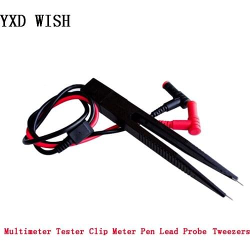 SMD Test Leads Chip Component LCR Testing Tool Multimeter Tester Clip Meter Pen Lead Probe Tweezers Capacitor