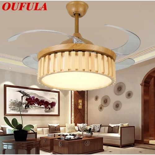 Hongcui Modern Ceiling Fan Lights Invisible Fan Blade With Remote Control Decorative For Home Living Room Bedroom Restaurant