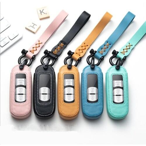 Fashion Genuine Leather Protection Car Remote Key Case Cover For Mazda 2 3 6 Axela Atenza CX-5 CX5 CX-7 CX-9 2014 2015 2016 up