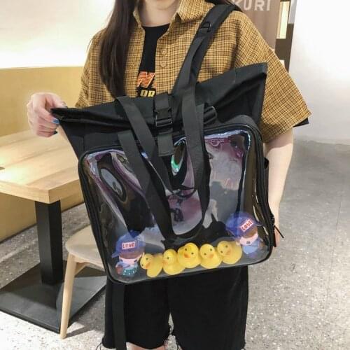 Female Clear Big Ita Bag Backpack With Ducks Large Display Layer School-Bag Women Backpack Girls ItaBag 2 Colors H10298105