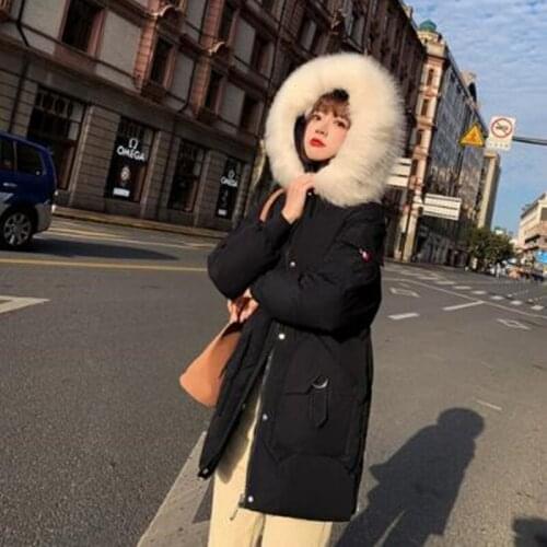 Winter jacket women 2019 new hooded women down coat fur collar zippers long women jacket female warm winter women down jacket