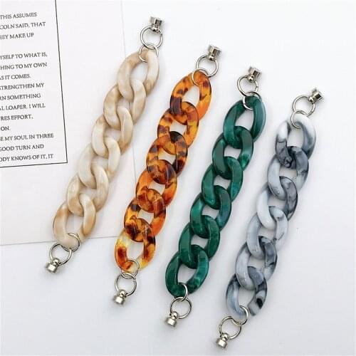 1pcs 4 Colors Phone Case Chain Acrylic Marble Amber For Diy Key Chain Decoration Phone Lanyard Jewelry Accessories