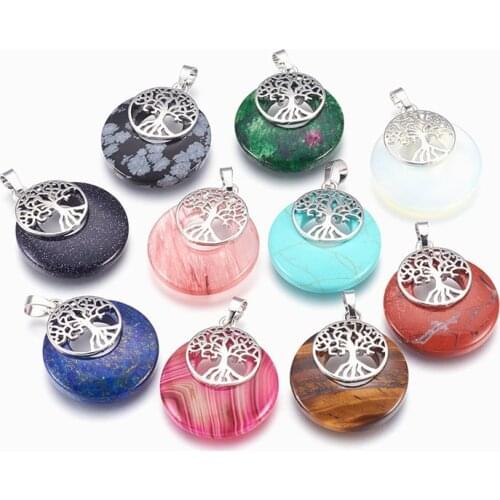 10pcs Random Mixed Natural & Synthetic Stone Pendants Brass Findings for Jewelry Making DIY Bracelet Findings