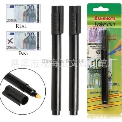 1000pcs/lot Fast Resolution Banknotes Detector Tester Pens Money Counterfeit Marker Fake Detector Security Bank Notes Checker