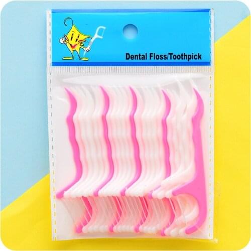 20pcs Dental Floss Flosser Picks Toothpicks Teeth Stick Tooth Cleaning Interdental Brush Dental Floss Pick Oral Cleaning Care