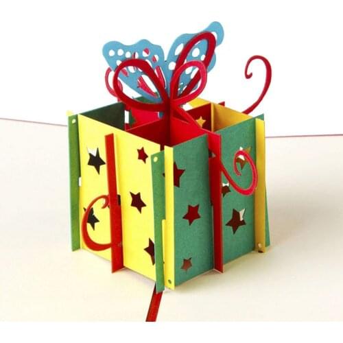 3D Pop Up Origami Paper Laser Cut Greeting Cards Creative Handmade Happy Birthday Christmas Anniversary Souvenirs Postcards