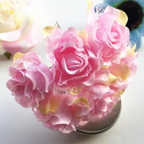 60pcs 4cm Artificial Silk Rose Fake Camellia Flowers DIY Wedding Decoration For Boutonniere Garland Wrist Flower Scrapbooking