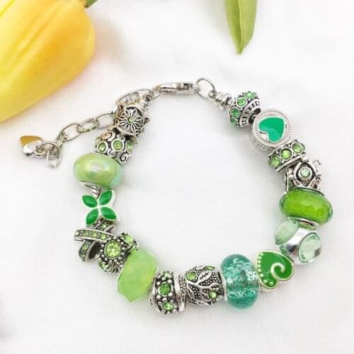 80 PCs Various European Style Lamp Beads Large Holes Spacer Beads Rhinestones Metal Jewelry Supplies Necklaces Making