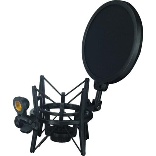 ABS Plastic Shockproof Bracket Mesh Spray Prevention Cover For Metal Microphone Durable Fall-proof Adjustable