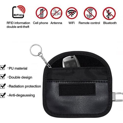 Car Signal Blocking Bag Faraday Bag Shield Cage Pouch RFID Car Key Bag Anti-radiation Signal Shielding Bag Motorcycle Accessorie