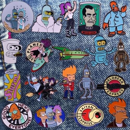 Cute Europe And America Cartoon Comic Brooch Metal Enamel Lapel Badge Collect Denim Jacket Backpack Pin Children Fashion Gift