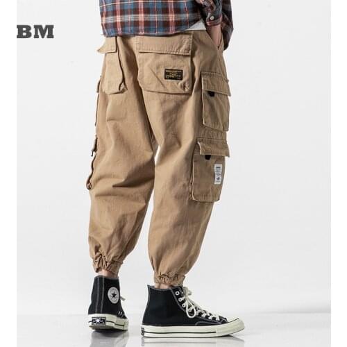 Streetwear Loose Harem Cargo Pants Hip Hop Chic Joggers Men Clothing 2021 Japanese Harajuku Multi Pocket Casual Trousers Male