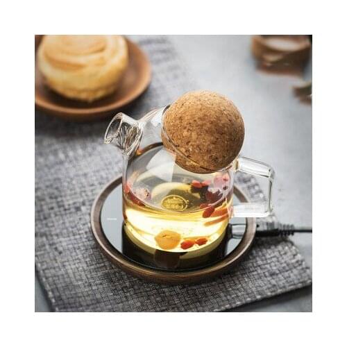 Domestic high borosilicate glass bubble teapot large capacity boiling teapot flower teapot juice cold kettle cork cover