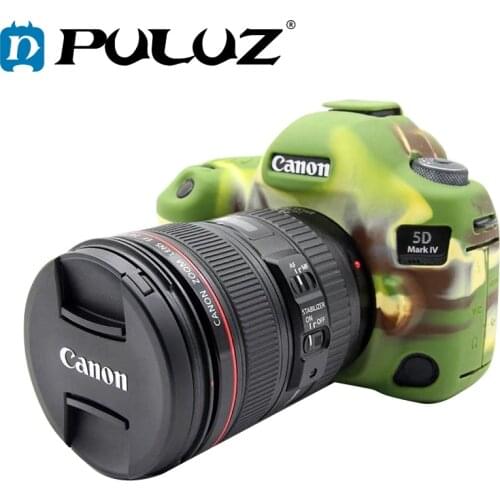 PULUZ Cover Case For Canon EOS 5D Mark IV Soft Silicone Rubber Camera Protective Body Case Skin Camouflage Yellow Camera Bag