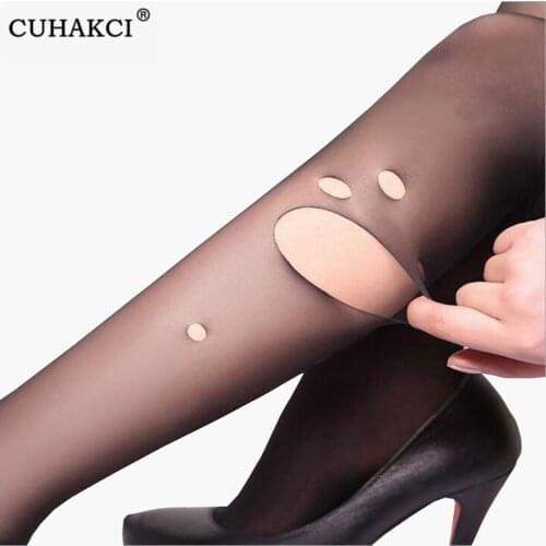 CUHAKCI 5D Crystal Thin Pantyhose Anti-hook Wire Summer Sexy Tights Polyester Seamless Silk Transparent Women Black Stockings