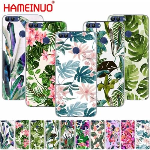 HAMEINUO Tropical Green Leaves Floral cell phone Cover Case for huawei Honor 7C Y5 Y625 Y635 Y6 Y7 Y9 2017 2018 Prime PRO