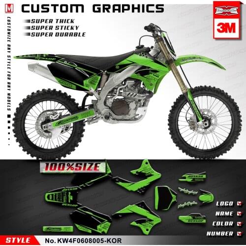 KUNGFU GRAPHICS Personalised Stickers Motorcycle Vinyl Decals for KX250F KX450F KXF 250 450 2006 2007 2008
