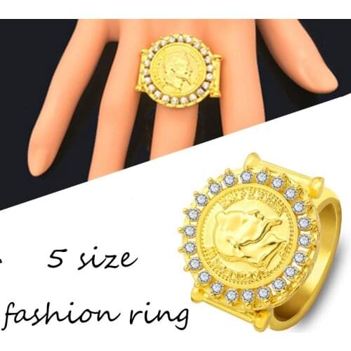 1PC Hip Hop Finger Ring Set Jewellery 7/8/9/10/11 Size Jewelry Unisex Hiphop Alloy Portrait Pattern Ring Party Gift Ring