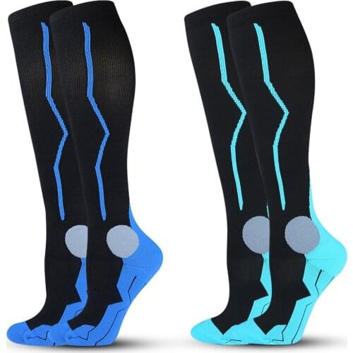 Running Printed Compression Socks Nylon Stars Prints Outdoor Long Pressure Stocking Medical Nursing Stockings Sport Running Sock