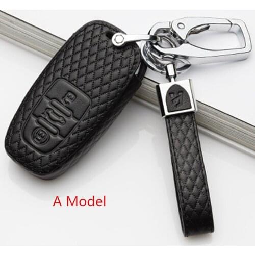 Leather Car Key Cover Case For Audi A1 A3 A4 A5 Q3 Q5 Q7 A6 C5 C6 A7 A8 R8 S4 S5 S6 S7 S8 SQ5 RS5 A4L A6L