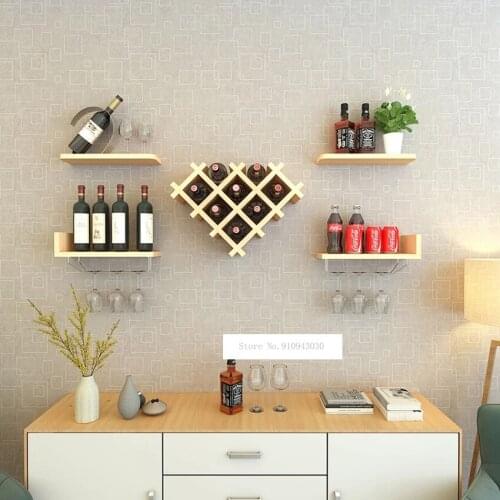 Creative Heart Shape Wine Rack Wood Single/Double Layer Wall Hanging Mount Red Wine Bottle Shelf Decoration For Home Living Room