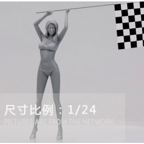 1/24 Car model, Not including a flag, Resin Model Figure GK, Unassembled and unpainted kit