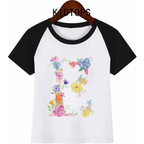 Unisex Fashion Kids Baby T Shirt Clothes For Children Years Old Girl Flower Alphabet Novelty Cute Flower All-Match Top