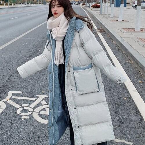 2020 Fashion Winter Long Women Down cotton Jacket Warm Hooded Outerwear Loose Thicker Parka Ladies Coat Casual Student Jackets