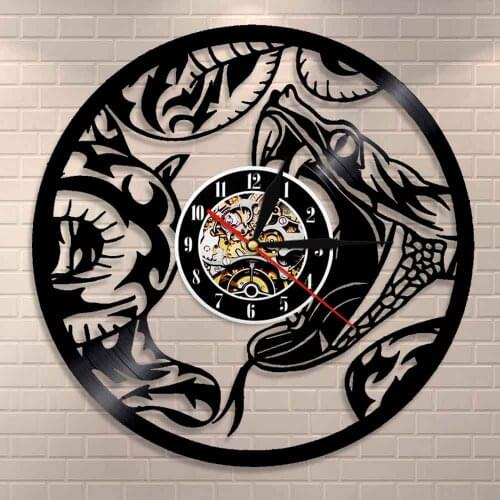 Venom Reptile Vinyl Record Wall Clock Nursery Wall Watch Modern Design The Snake Serpent Animal Home Wall Art Modern Wall Clock