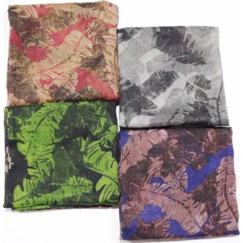 2019 New Fashion Soft Big Leaf Print Scarves And Shawl Women Viscose Leaves Print Beach Scarf Wrap Hijab Muffler 10Pcs/LOT