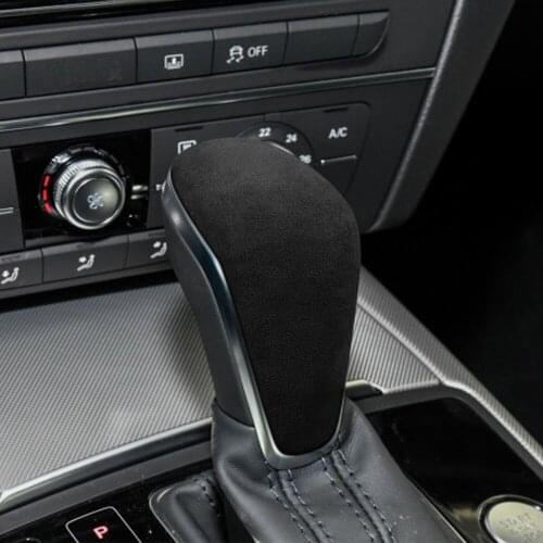 New Suede Car Accessory For Audi A6/S6/A7 2015 2016 2017 2018 Gear Shift Knob Head Cover Sticker Auto Styling Moldings