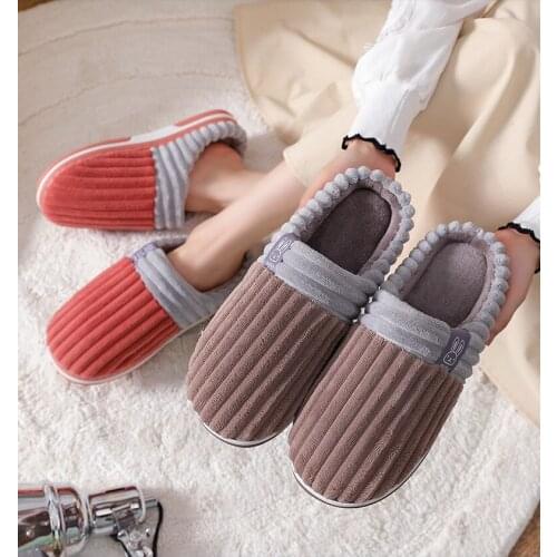 New Winter Women Slippers Woman Shoes Thicken Platform Home Female Bedroom Plush Slippers Indoor Shoes Warm Men Shoes Footwear