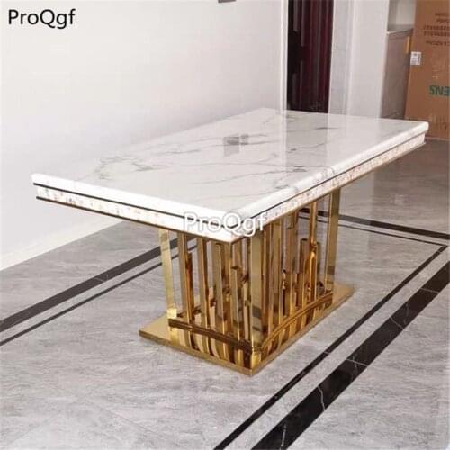 Prodgf 1 Set 200*100cm home dining marble table gold or silver