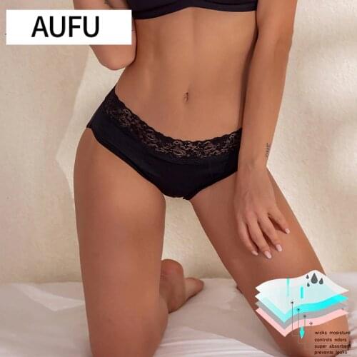 Sexy Lace Breathable Leakproof Woman Physiological Period Panties Four Layers Menstrual Panties Farewell to Sanit Dropshipping