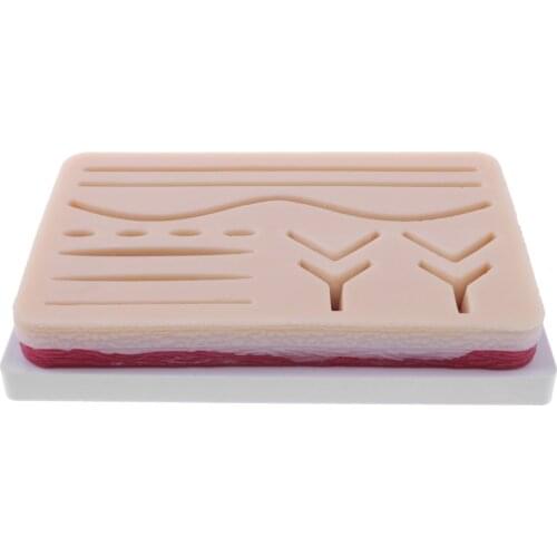 Silicon Human Skin Model Suturing Wound Mat Repeated Practice Training Cushion for School Teaching Tool Suturing Exercise