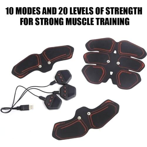 EMS Wireless Muscle Stimulator Trainer Smart USB Chargeable Muscle Weight Loss Stickers At Home Body Slimming Unisex Exercise