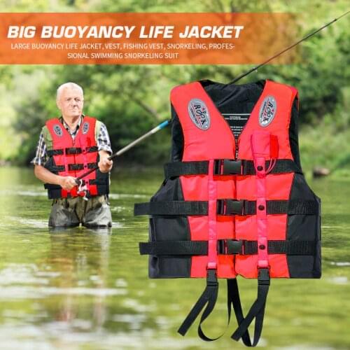 Convenient Outdoor Swimming Buoyancy Vest Adult Drifting Sea Fishing Safety Life Jacket Kayak Water Sports Survival Suit ( red )