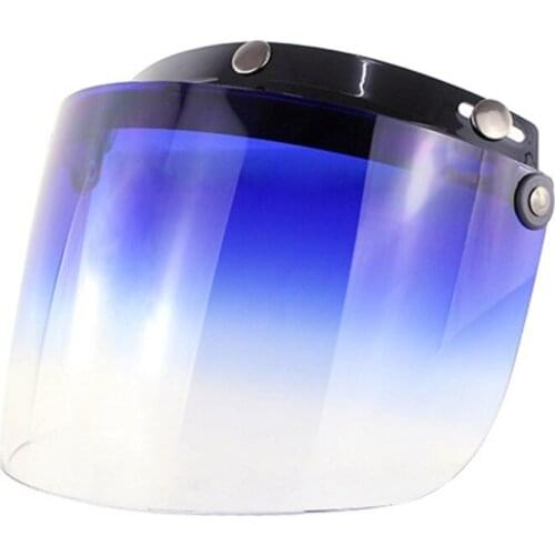 Windproof 3-Snap Visor Lens Shield for Motorcycle Helmets Flip Up Down Open Face Anti glaring Helmet Accessories
