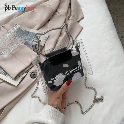 Vintage Women Composite Bags Clear Shoulder Bag PU Cow Pattern Print Purse For Women 2021 New Bags