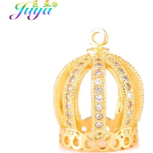 Tassels Jewelry Components Pave Zircon Crown Charm Connectors Accessories For Women Natural Stones Pearls Tassels Jewelry Making