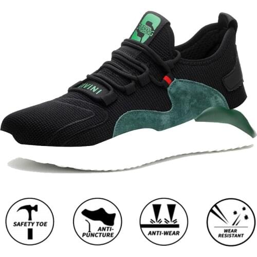 Safety Shoes for wWomen Work Boots Safety Steel Toe Shoes Men Casual sneakers for Men Green Shoes