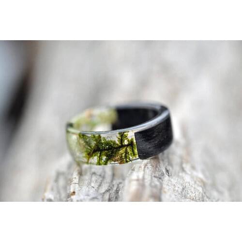 2019 Resin Wooden Ring Magic Forest Personality Light Hand-made Resin Wood Ring Women Men Ring Lover Gift Dropshipping Ring