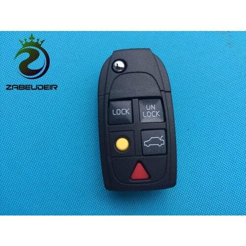 1Pc New Replacement Blank Shell For Volvo XC70 XC90 Replacement 2/4+1/5 Button Conversion Kit Folding Key Case and FOB In One