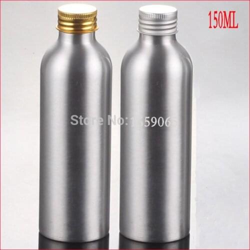 150ml Aluminium bottle metal bottle lotion bottle with gold /silver lid makeup Refillable Bottles CONTAINER FOR COSMETIC