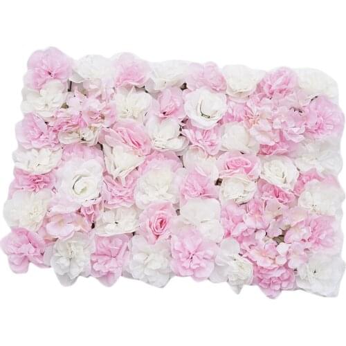2pcs Artificial Flower Wall Panel Wedding Home Shop Window Decor Pink White