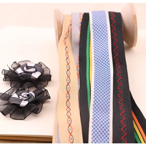 3YARD 2.5CM Colorful national wind ribbon, lace lace, hand embroidered curtain, home textiles, decorative lace accessories